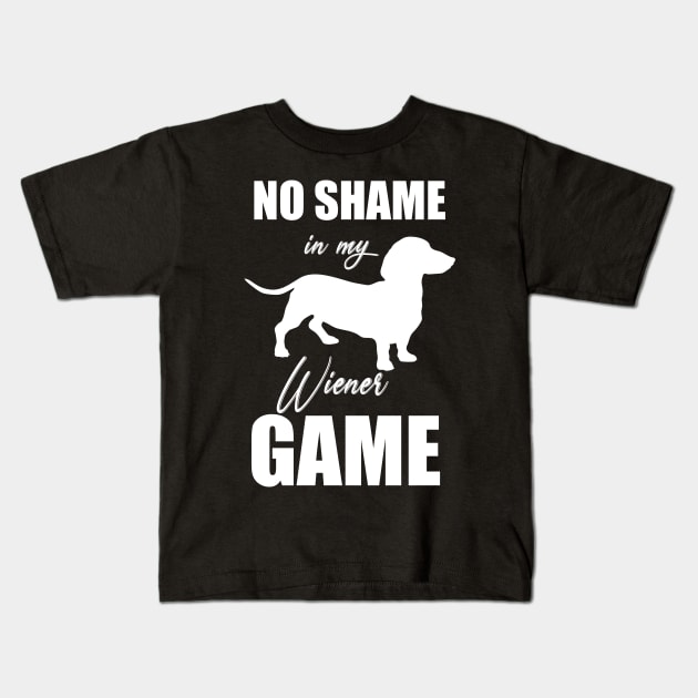 No Shame Funny Dachshund Wiener Dog Meme T-shirt Kids T-Shirt by ichewsyou